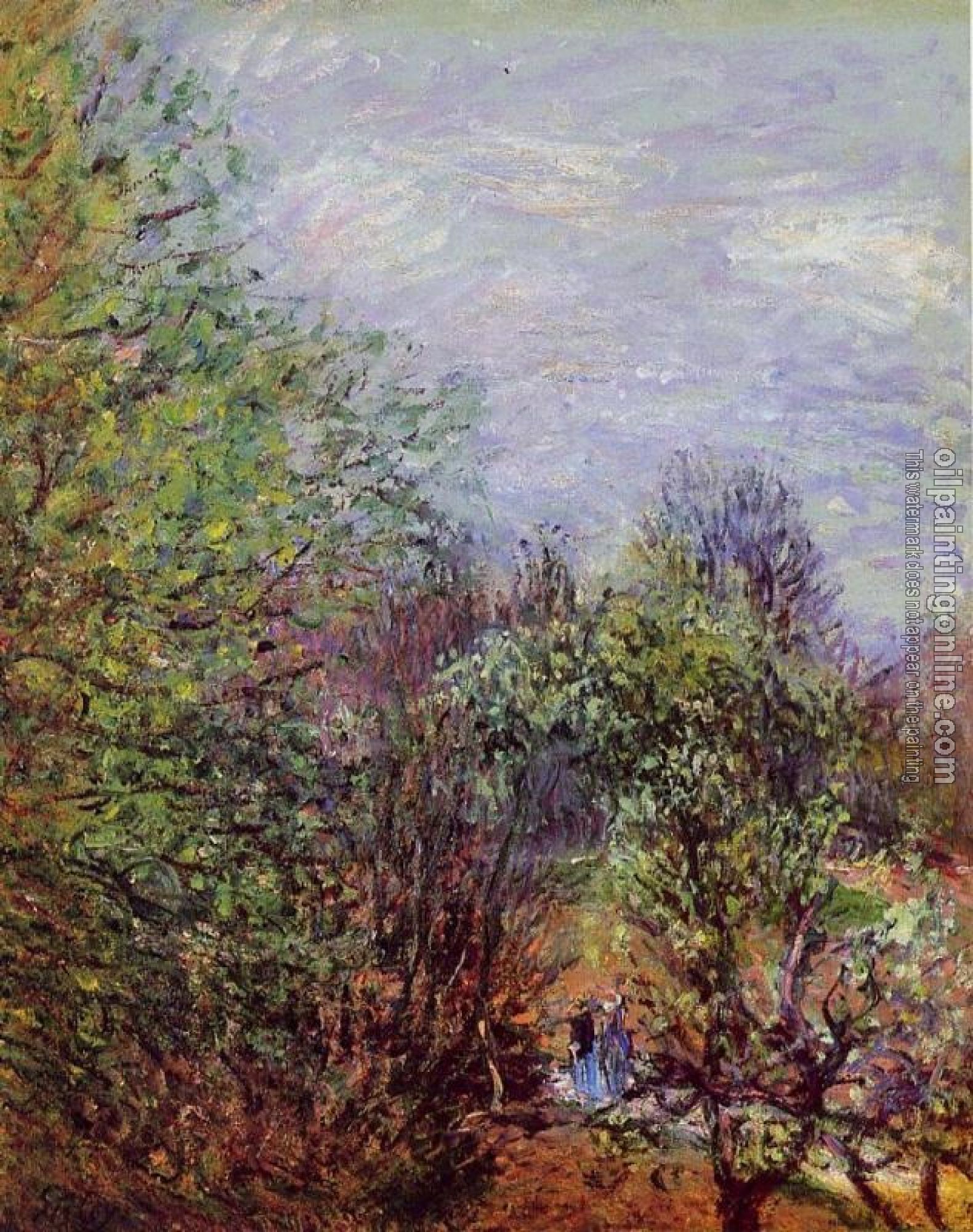 Sisley, Alfred - Two Women Walking along the Riverbank